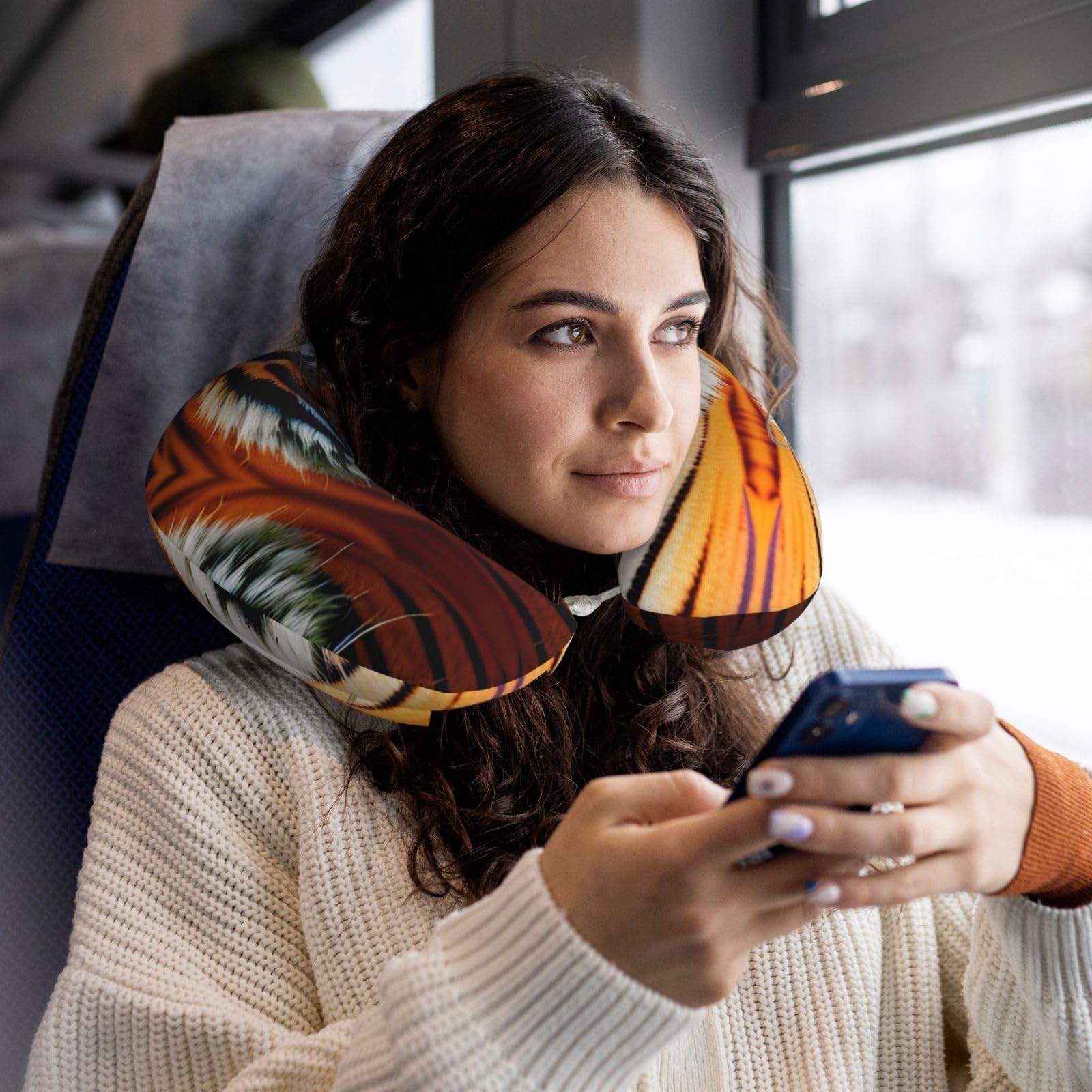 Amazon｜SKKNT タイガーストライプ オレンジ柄プリント 軽量 旅行用